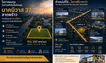ขายที่ดิน - ขายที่ดิน ซอยนาคนิวาส 37 แขวงลาดพร้าว เขตลาดพร้าว เนื้อที่ 200 ตารางวา
