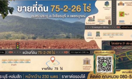 ขายที่ดิน - ขายที่ดินทำเลศักยภาพ อำเภอวิเชียรบุรี จังหวัดเพชรบูรณ์ เนื้อที่รวม 75-2-26 ไร่ ติดถนนไฮเวย์สาย 21 สระบุรี หล่มสัก หน้ากว้างกว่า 230 เมตร