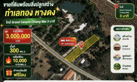 ขายที่ดิน - ขายที่ดินติดถนน 300 ตร.ว. น้ำแพร่ หางดง ใกล้แกรนด์แคนยอน 3 นาที เพียง 3 ล้าน ฟรีโอน เหมาะสร้างบ้านหรือพูลวิลล่า