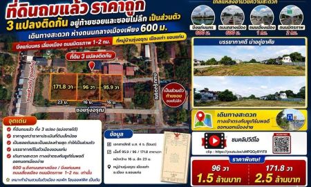 ขายที่ดิน - ที่ดินถมแล้วราคาถูก 3แปลงติดกัน อยู่ท้ายซอย เป็นส่วนตัว เดินทางสะดวก ห่างถนนกลางเมืองแค่ 600ม./บึงแก่นนคร เลี่ยงเมือง มิตรภาพ 1-2 กม.เมืองเก่า ขอนแก่น