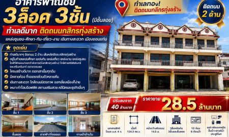 ขาย-ให้เช่าอาคารพาณิชย์ / สำนักงาน - ขาย/เช่า)อาคารพาณิชย์ 3ล็อค 3ชั้น(มีชั้นลอย) ทำเลดีมาก ติดถนนกสิกรทุ่งสร้าง แหล่งชุมชน-ศึกษา-กิน-เที่ยว-งาน เดินทางสะดวก เมืองขอนแก่น