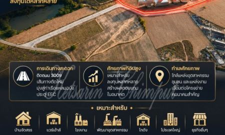 ขายที่ดิน - ที่ดินแปลงสวย 42 ไร่ ใกล้ถนน 3009 ศรีราชา โซน EEC ศักยภาพโรงงาน โกดัง