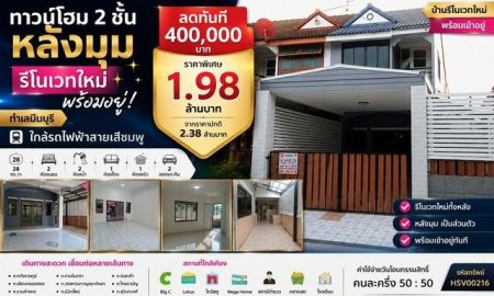 ขายทาวน์เฮาส์ - ทาวน์โฮมหลังมุม รีโนเวทใหม่ ทำเลมีนบุรี ใกล้รถไฟฟ้าสายสีชมพู หมู่บ้านสุภาวัลย์ ซอย 11 ถนนหทัยราษฎร์ 6 แขวงบางชัน เขตมีนบุรี กรุงเทพมหานคร