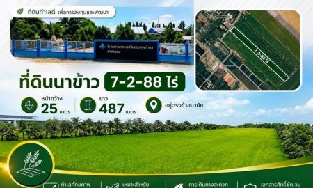 ขายที่ดิน - ขายที่ดินนาข้าว 7 ไร่ ทำเลดี ตรงข้ามโรงพยาบาลส่งเสริมสุขภาพ ต.หนามแดง อ.เมืองฉะเชิงเทรา