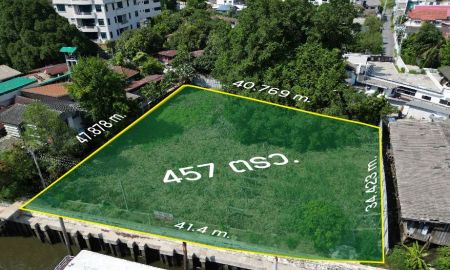 ขายที่ดิน - ที่ดินริมคลองบางกอกน้อย 457 ตารางวา ด้านหลังติดคลองบางกอกน้อย41.5เมตร ด้านหน้าติดถนนซอย