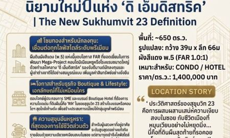 ขายที่ดิน - ขายที่ดินสุขุมวิท 23 ขนาด 650 ตร.ว. ทำเลอโศก พร้อมพงษ์ เหมาะพัฒนา Luxury Condo