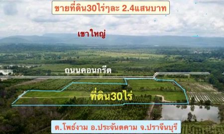 ขายที่ดิน - ขายที่ดิน30ไร่ *ขายไร่ละ 240,000บาท *ติดถนนคอนกรีต *เข้าออกได้หลายทาง *อยู่หมู่บ้านไทรงาม ต.โพธิ์งาม อ.ประจันตคาม จ.ปราจีนบุรี