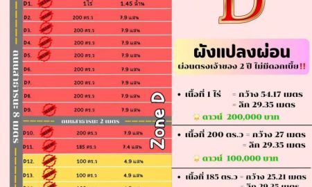 ขายที่ดิน - ที่ดินทำเลทอง คลอง 9 หนองเสือ โซนแปลง D ขายเงินสด มีส่วนลด 1 ไร่ 1.45 ล้าน - กว้าง 54.17 เมตร - ลึก 29.35 เมตร ปรับลดราคาลงจากราคาเดิม 1.55 ล้านแล้ว