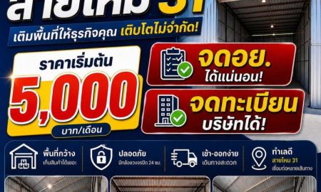 ให้เช่าโรงงาน / โกดัง - โกดังให้เช่า สายไหม31 ทำเล ใกล้สนามบินดอนมเมือง