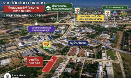 ขายที่ดิน - ขายด่วน ที่ดิน ข้าง ม.ราชมงคลฯ สามชุก 520 ตร.ว. จ.สุพรรณบุรี นักลงทุนต้องดู