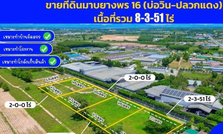 ขายที่ดิน - ขายที่ดินปลวกแดงสีม่วงลาย 8 ไร่ ซ.มาบยางพร16 ใกล้ถนนเส้น3013-150เมตร อ.ปลวกแดง ระยอง