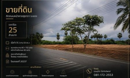 ขายที่ดิน - ขาย ที่ดิน ติดถนนหน้าหาดสุชาดา ระยอง ทำเลเหมาะพัฒนาโรงแรม / คอนโดมิเนียม