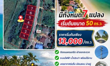 ขายที่ดิน - ที่ดินใกล้ทะเล อ่าวบ้านกรูด 50 ตรว 650,000 บาท