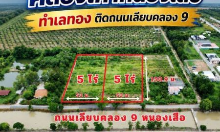ขายที่ดิน - ที่ดินติดถนนใหญ่เลียบคลอง 9 หนองเสือ ราคาเพียงไร่ละ 1.49 ล้านบาท