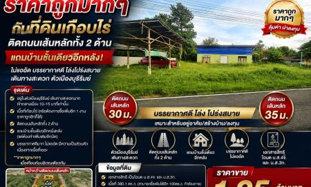 ขายที่ดิน - ราคาถูกมากๆกับที่ดินเกือบไร่ ติดถนนเส้นหลักทั้ง 2ด้าน แถมบ้านชั้นเดียวอีกหลัง ไม่แออัด บรรยากาศดี โล่งโปร่งสบาย เดินทางสะดวก ตัวเมืองบุรีรัมย์