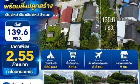 ขายที่ดิน - ขายที่ดินพร้อมสิ่งปลูกสร้าง 139.6 ตรว. (ต.ป่าแดด อ.เมืองเชียงใหม่ จ.เชียงใหม่)