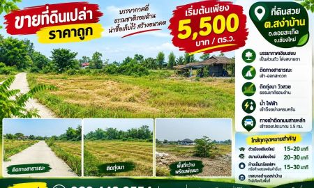 ขายที่ดิน - ขายที่ดิน ราคา5,500บาท/ตร.ว. ต.สง่าบ้าน อ.ดอยสะเก็ด จ.เชียงใหม่