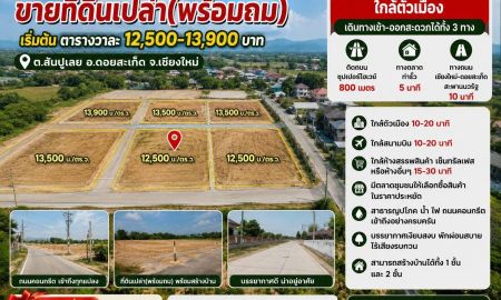 ขายที่ดิน - ขายที่ดินขายที่ดิน 12,500บาท/ตร.ว. ต.สันปูเลย อ.ดอยสะเก็ด จ.เชียงใหม่