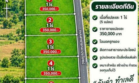 ขายที่ดิน - ขายที่ดินแปลงสวย หนองราชวัตร สุพรรณบุรี ราคาเริ่มเพียง 350,000 บาท/ไร่