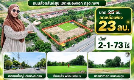 ขายที่ดิน - ขายที่ดินติดถนนใหญ่ ทำเลศักยภาพ ถนนสังฆสันติสุข เขตหนองจอก กรุงเทพฯ