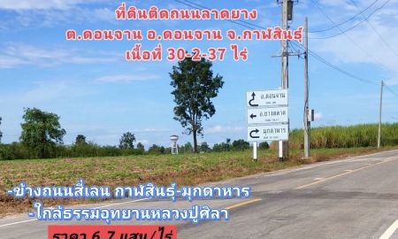 ขายที่ดิน - ที่ดินทำเลธุรกิจติดถนนลาดยาง ข้างถนนสี่เลนสายใหม่ กาฬสินธุ์-มุกดาหาร