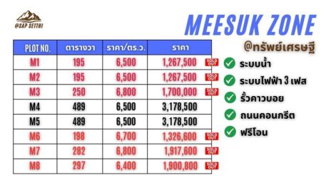 ขายที่ดิน - ขายที่ดินวิวเขา 270 องศา คลองม่วง ปากช่อง 489 ตร.ว. 3.18 ล้าน โครงการทรัพย์เศรษฐี MEESUK ฟรีค่าโอน
