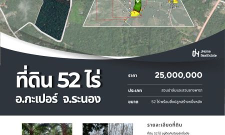 ขายที่ดิน - ขายที่ดินพร้อมสวนปาล์มและสวนยางพารา ทำเลศักยภาพ อำเภอกะเปอร์ จังหวัดระนอง